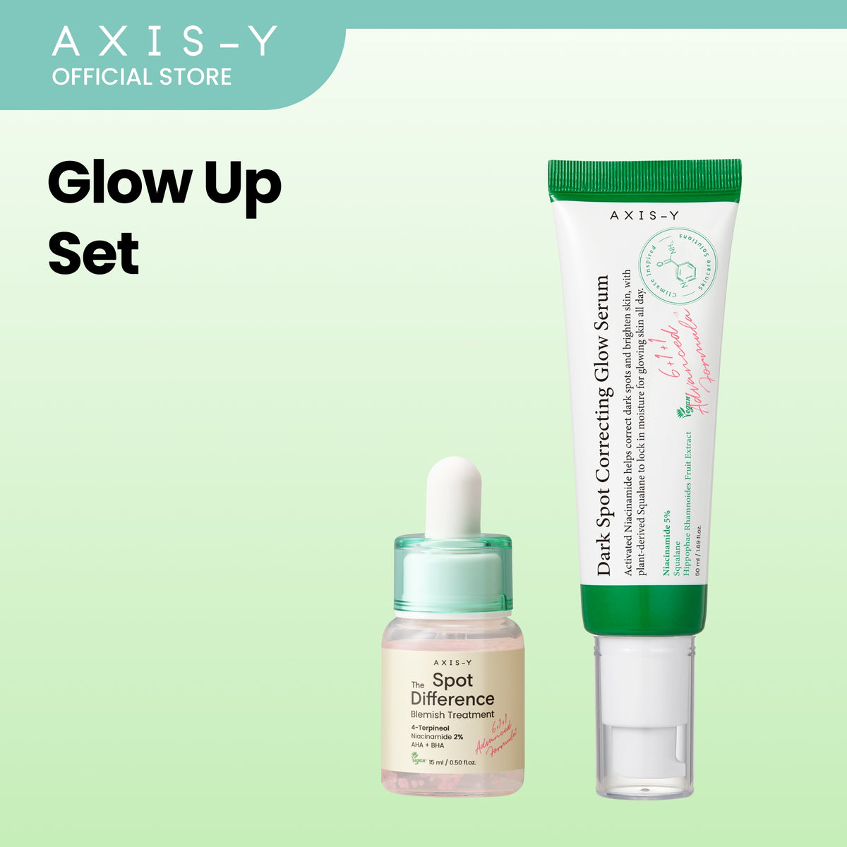AXIS-Y Glow Up Set (Spot Blemish 15ml + Glow Serum 50ml)