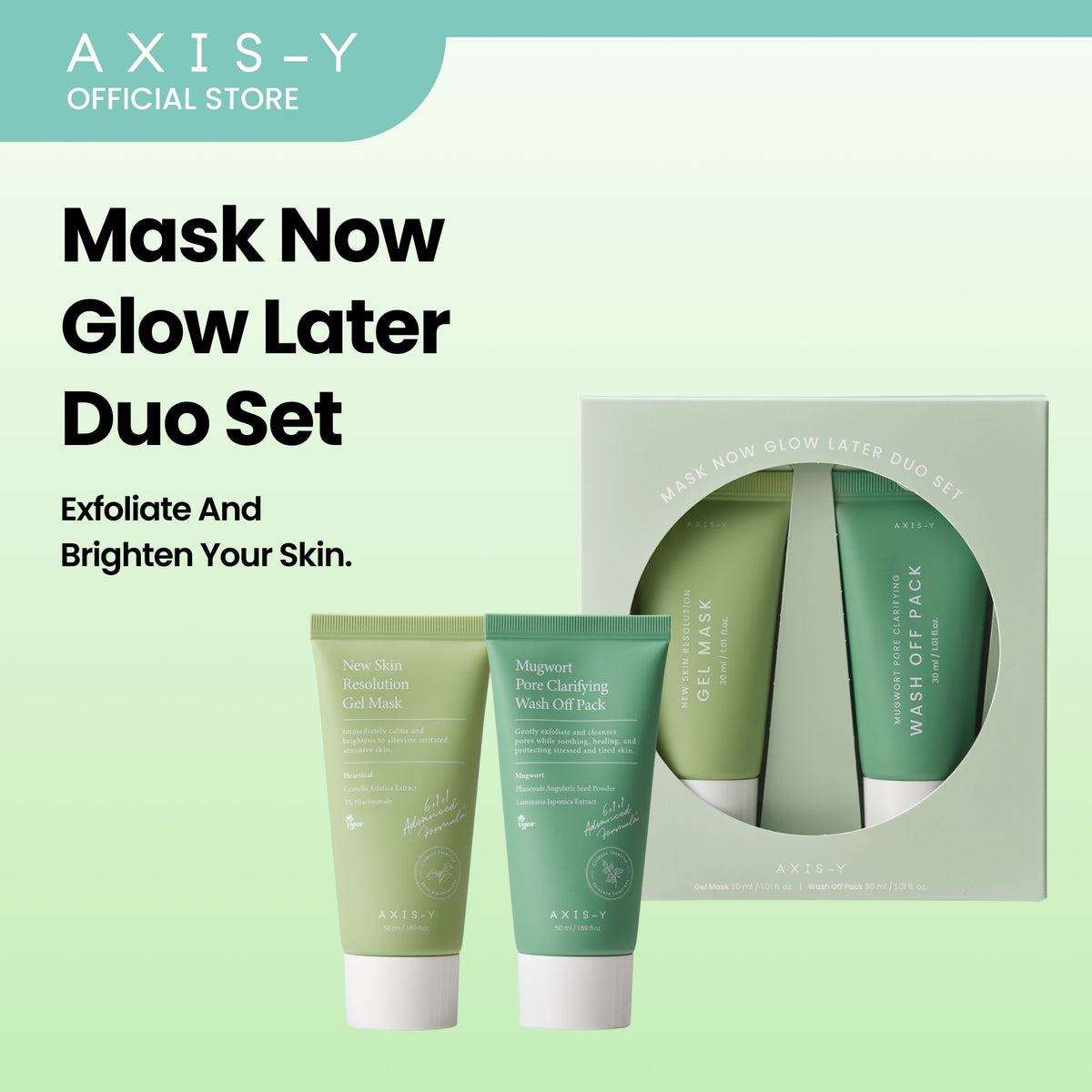 AXIS-Y Mask Now Glow Later Duo Set